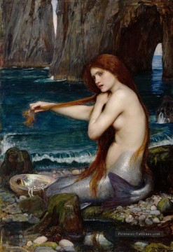  Waterhouse Tableaux - Une sirène femme grecque John William Waterhouse